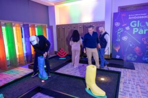 Guests enjoying glow in the dark putt-putt (Photo by Jenny Antill)
