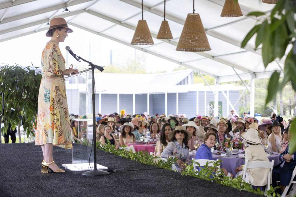Hermann Park Conservancy president and CEO Cara Lambright  at the 'Hats in the Park' luncheon (Photo by Jenny Antill)