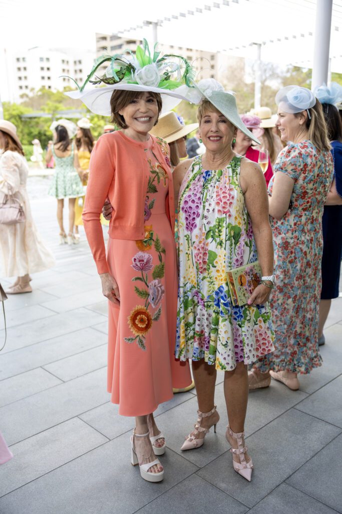 Hallie Vanderhider, Donna Lewis  at the Hermann Park Conservancy 'Hats in the Park' luncheon (Photo by Jenny Antill)