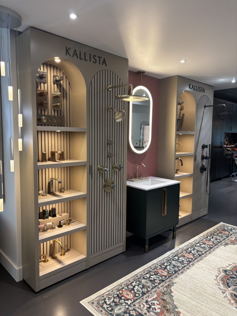 Kallista is just one of several lines that Acero Bella has in the showroom on Research Forest.