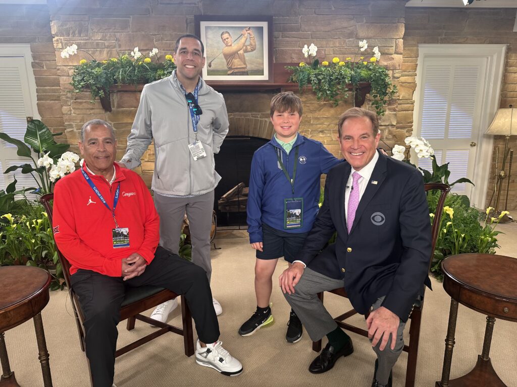 Kelvin Sampson and his son Kellen Sampson and Jim Nantz and his son Jameson Nantz enjoyed a moment in Butler Cabin at the Masters. Fathers and sons in sports are forever special.