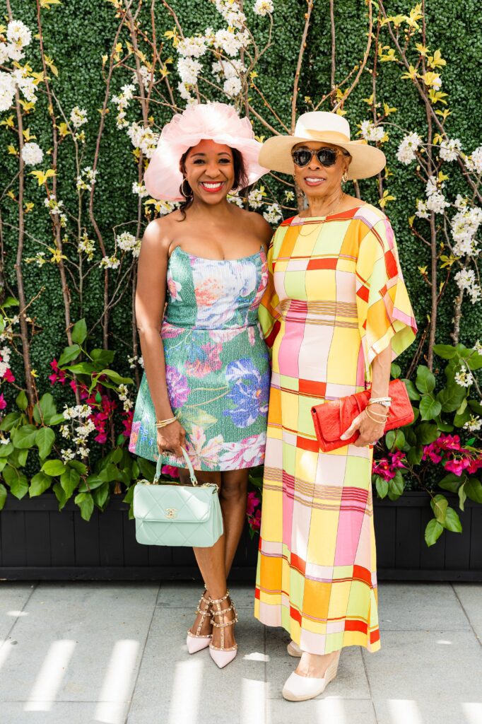 Jacquie Baly, Phyllis Williams at the Hermann Park Conservancy 'Hats in the Park' luncheon (Photo by Hung L. Truong)