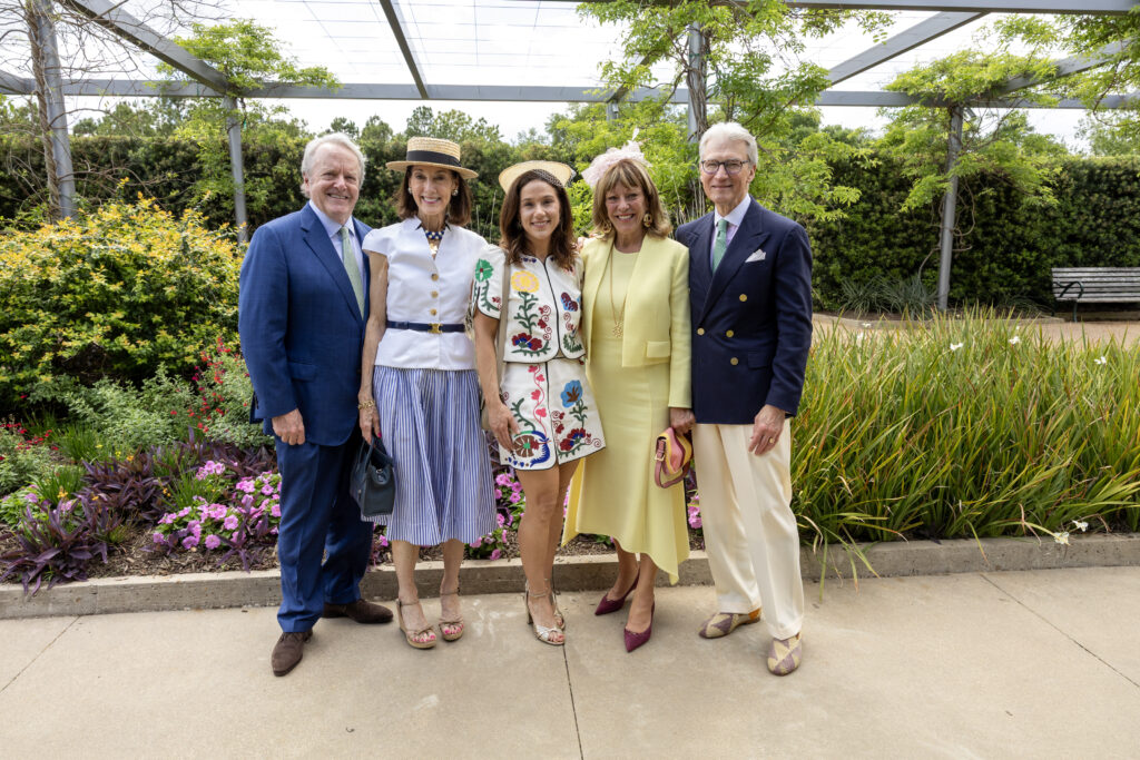 Jay Baker, Susie Criner, Krystal Thompson, Franci Neely, Sanford Criner at the Hermann Park Conservancy 'Hats in the Park' luncheon (Photo by Jenny Antill)