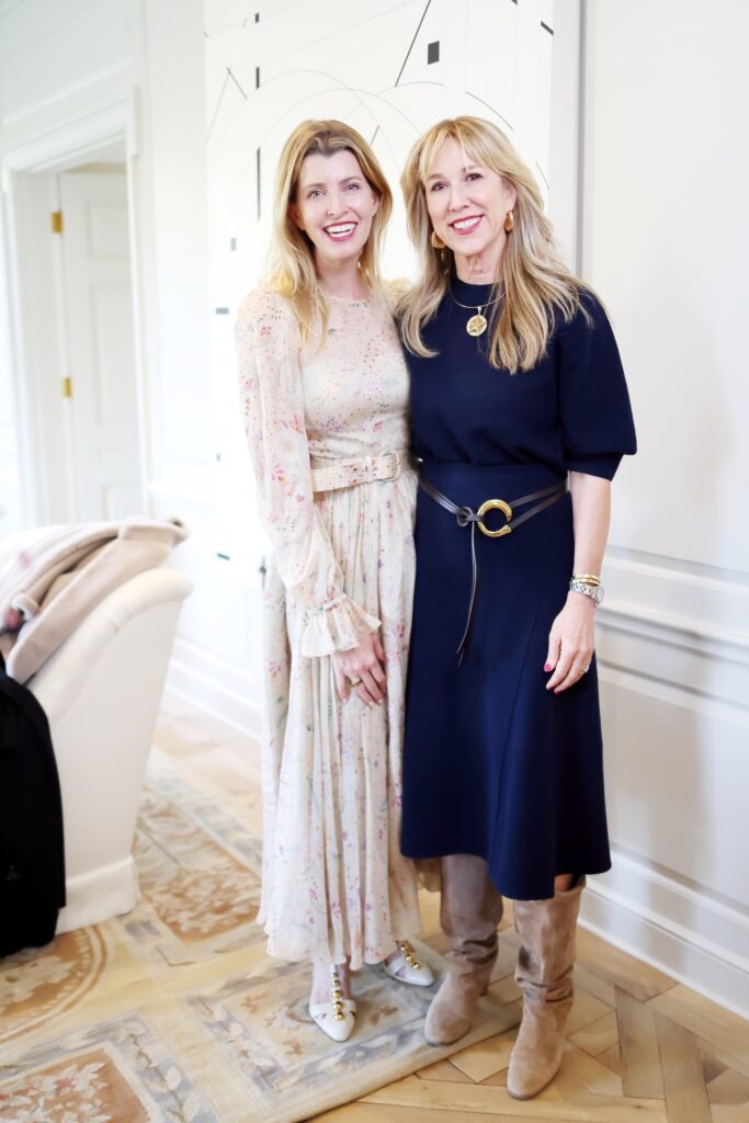 Katie Adair Barnhart, Caroline Finkelstein at the Luisa Beccaria trunk show and dinner party. (Photo by Quy Tran)