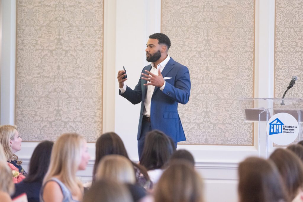 Keynote speaker Spencer Russell at Children's Museum Houston Friends & Family Luncheon (Photo by Wilson Parish)
