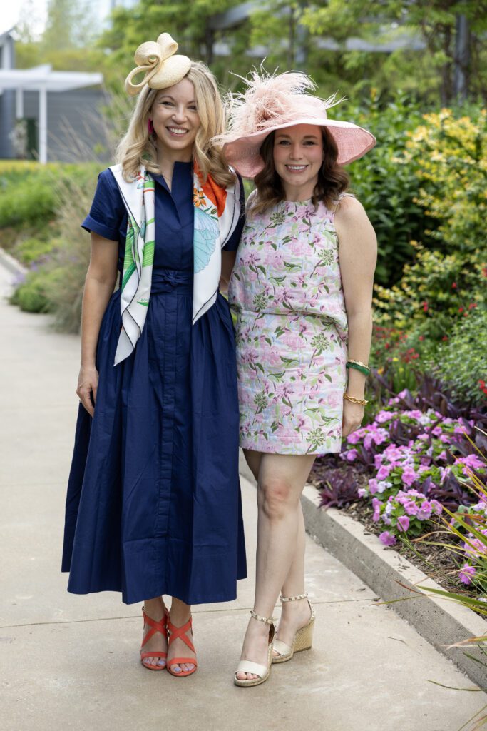 Kristen McDanald, Stacy Johnson at the Hermann Park Conservancy 'Hats in the Park' luncheon (Photo by Jenny Antill)
