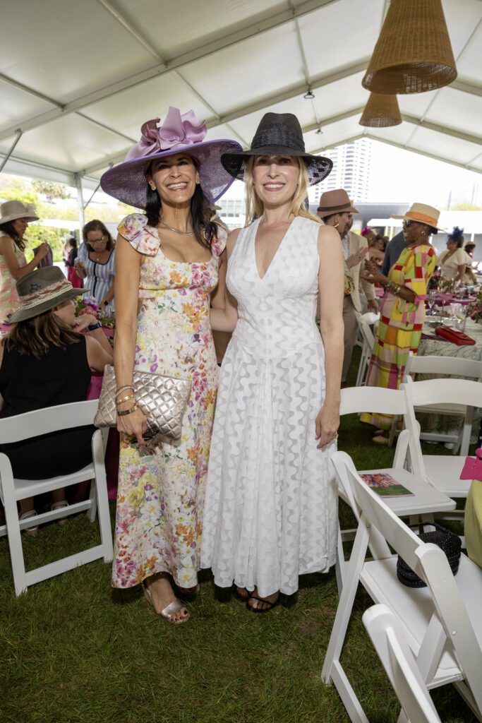 Kristy Bradshaw, Isabel David at the Hermann Park Conservancy 'Hats in the Park' luncheon (Photo by Jenny Antill)