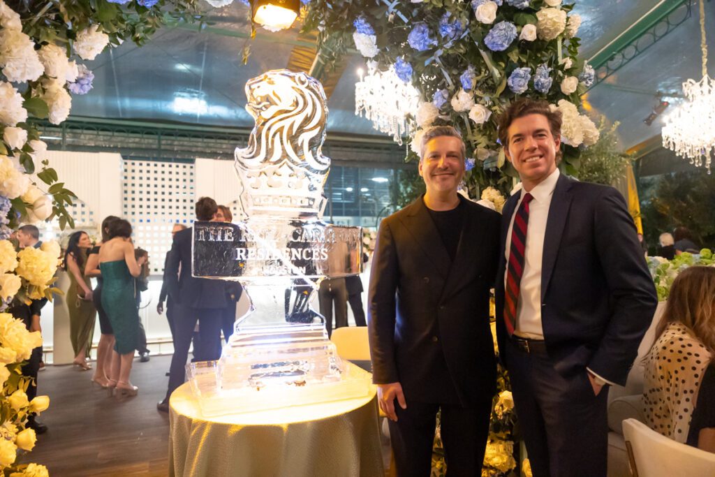 Peter Bazeli, Andrew Wachtfogel at the gala opening of the Ritz-Carlton Residences, Houston sales gallery
