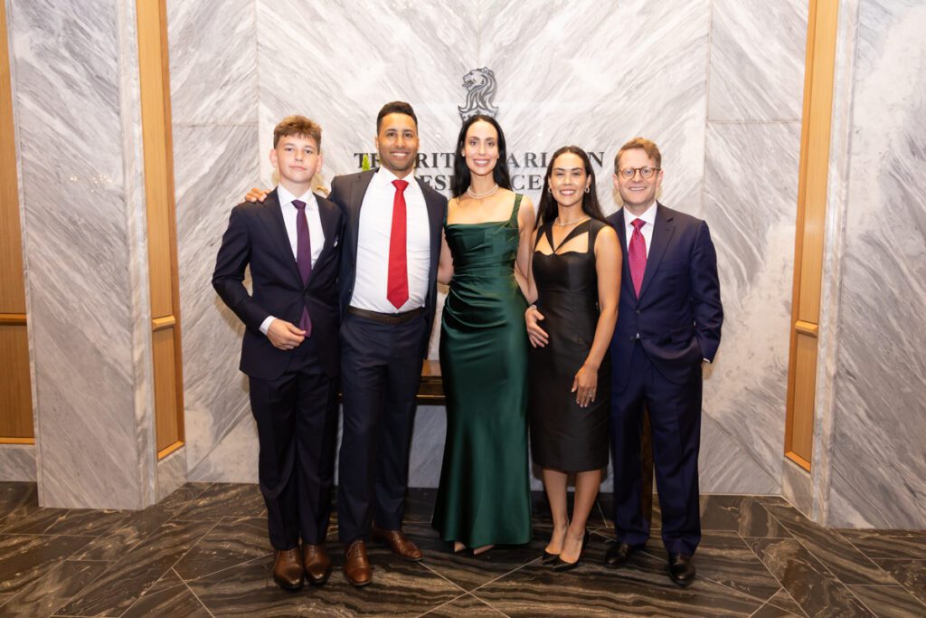 Developer Taylor Moss and his family at the party opening the sales gallery of The Ritz-Carlton Residences, Houston (Photo by Albert Chen Photography)