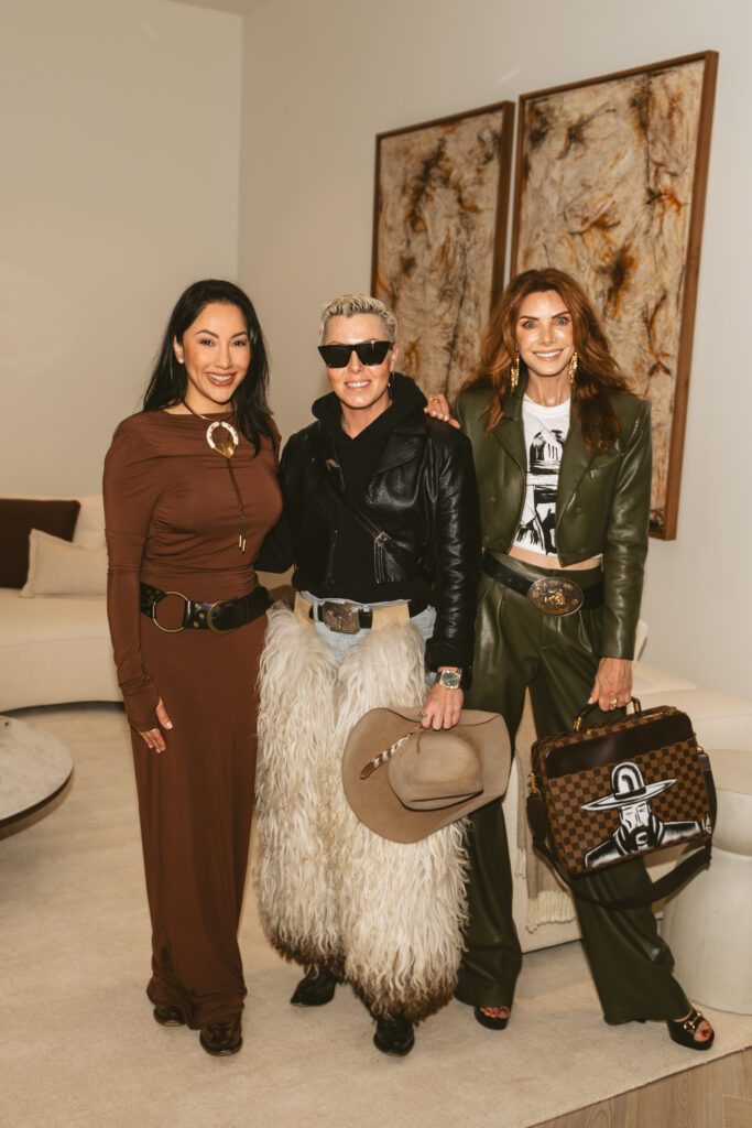 Nancy Almodovar, Laura Goodson, Marla Hurley at the Nan & Company Properties/PaperCity Cowboy Chic & the New West party