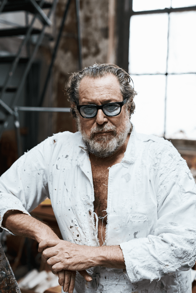 Julian Schnabel in his studio in New York, 2020 (Photo by Weston Wells)