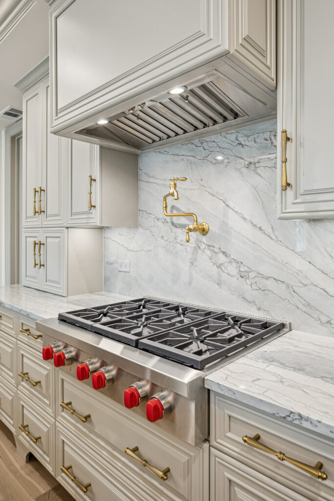 The Wolfe range with grill pad in all kitchens in The Langley. (Photo by TK Images)