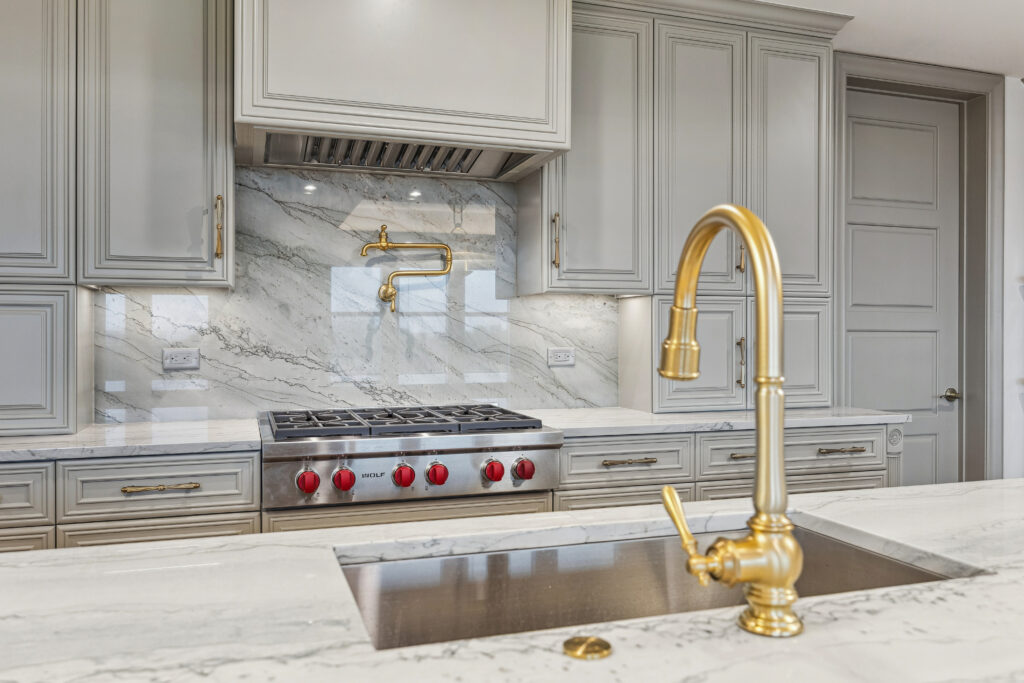 Brass fixtures add a note of elegance to kitchens in The Langley.(Photo by TK Images)
