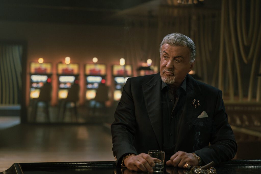 Sylvester Stallone appears as Dwight Manfredi in "Tulsa King," and it remains to be seen whether the franchise star will make a cameo in "Frisco King." (Brian Douglas/Paramount+)