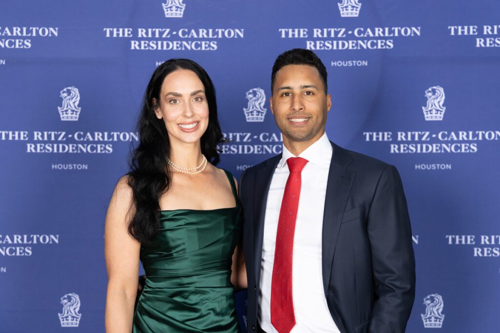 Jennifer & Taylor Moss at the gala opening of the Ritz-Carlton Residences, Houston sales gallery (Photo by Albert Chen Photography)