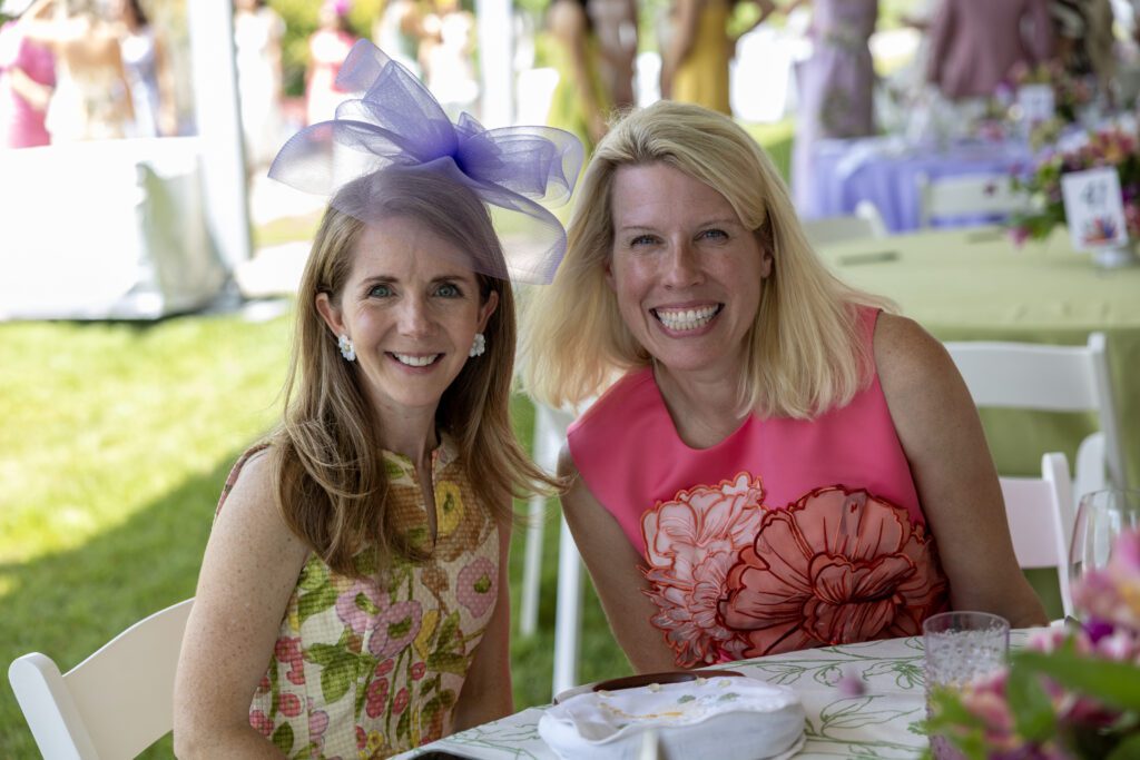 Winnie Phillips, Amanda Hughes Pickering at the Hermann Park Conservancy 'Hats in the Park' luncheon (Photo by Jenny Antill)