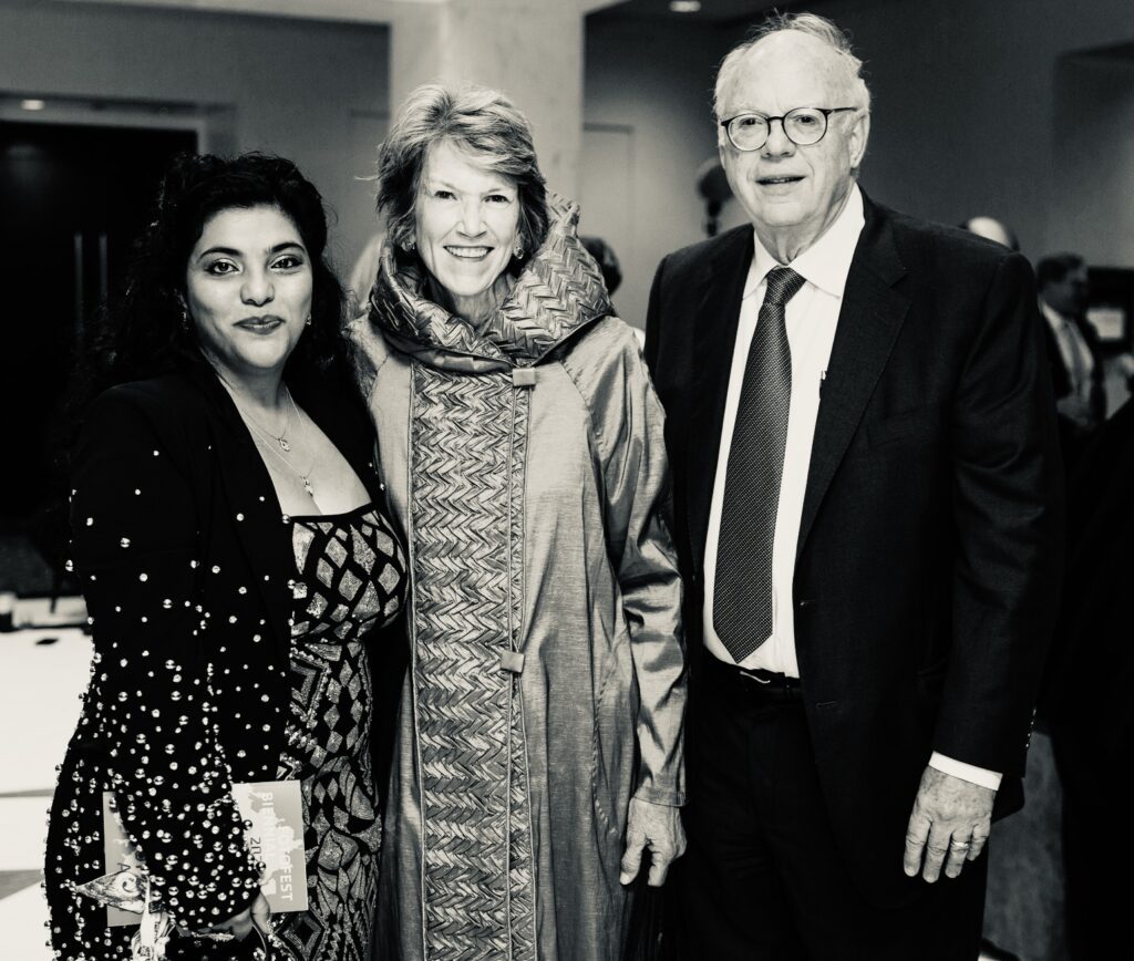 Janavi Mahimtura Folmsbee, Sarah & Ben Powell at the 2026 FotoFest Biennial Gala and Fine Print Auction (Photo by Johnny Than)