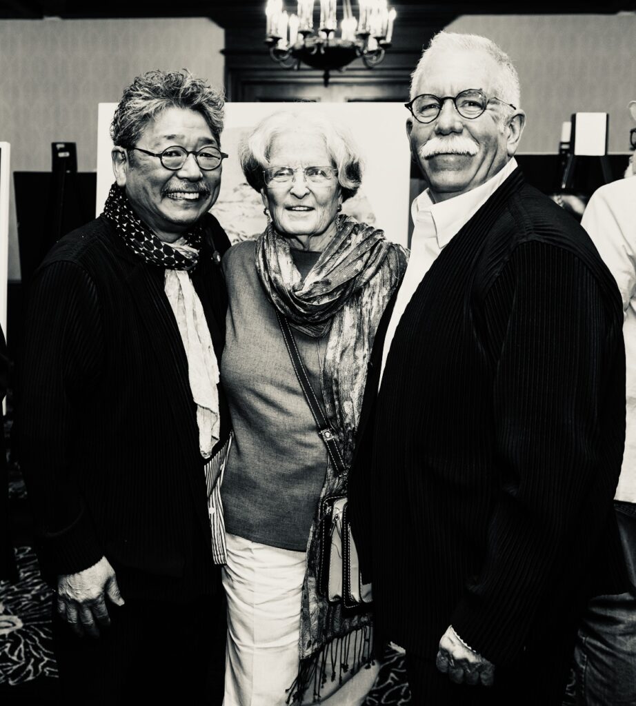 Osamu James Nakagawa, Anne Wilkes Tucker, FotoFest executive director Steven Evans at the 2026 FotoFest Biennial Gala and Fine Print Auction (Photo by Johnny Than)