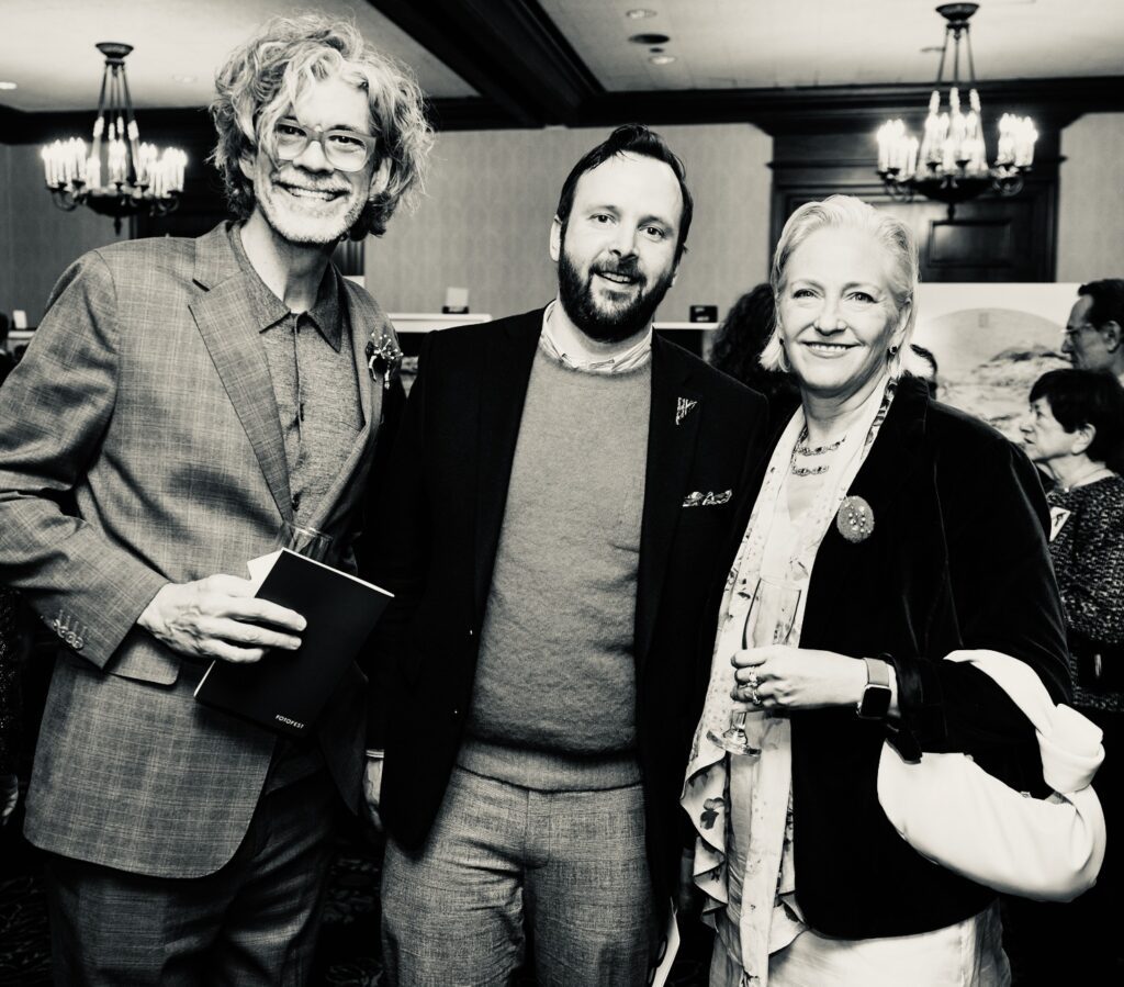 Stephan Hillerbrand, James Hays, Mary Magsamen at the 2026 FotoFest Biennial Gala and Fine Print Auction  (Photo by Johnny Than)