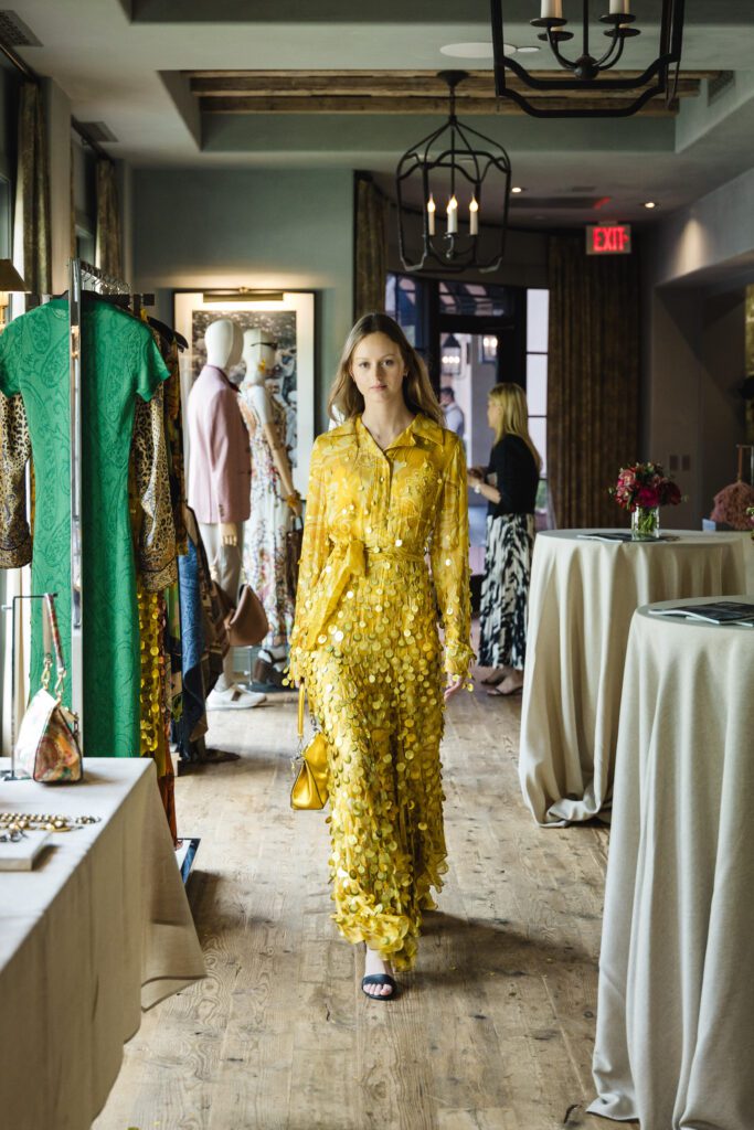 The colorful looks of Etro's  spring/summer 2026 collection on view for a VIP showing at Hotel Granduca (Photo by Johnny Than)