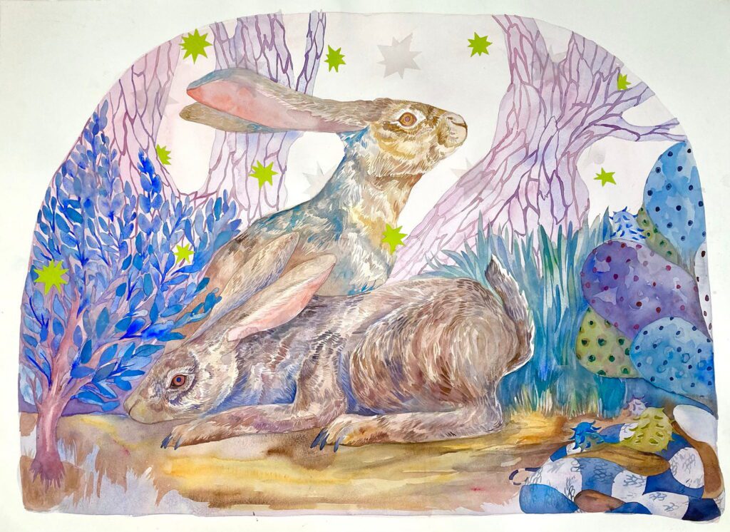 Angelica Raquel, "Neighbors (Jackrabbits)," 2024, at Hooks-Epstein Galleries