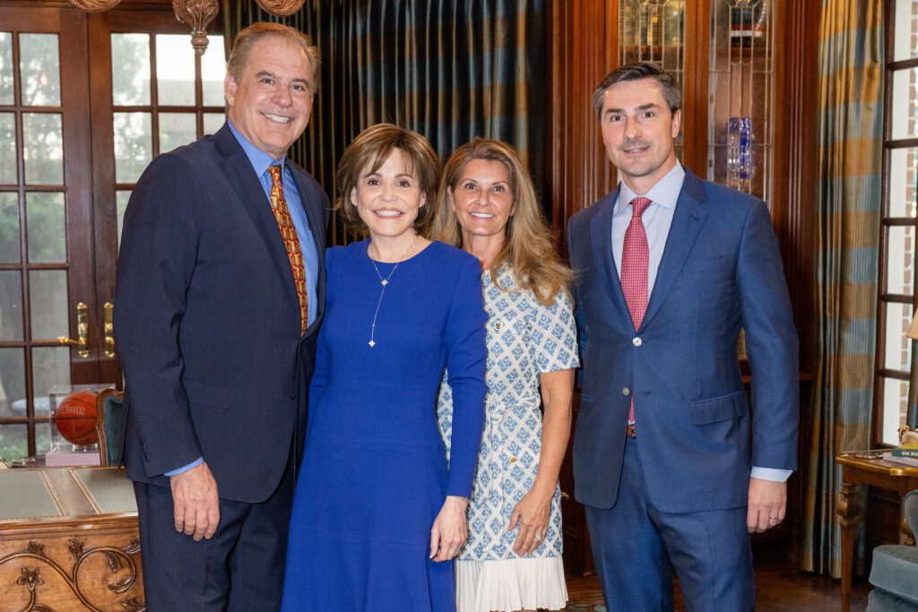 Timothy Corrigan, Hallie Vanderhider, Becky & Frederic de Joybert at the French Heritage Society Houston chapter's inaugural event (Photo by Jacob Power)