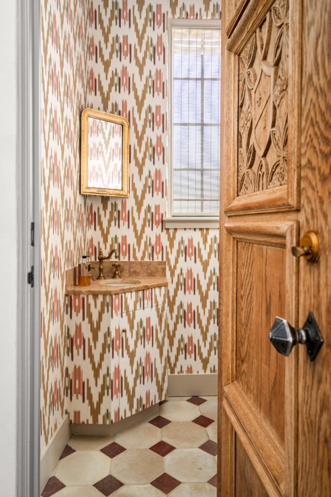 Hand-carved doors and antique tiles are found throughout the house at 1419 Kirby (Photo by Sonya Bertolino / Compass)