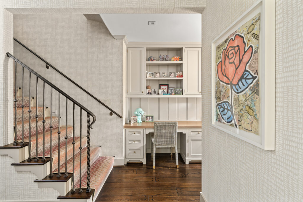 Back staircase at 1419 Kirby (Photo by Sonya Bertolino / Compass)