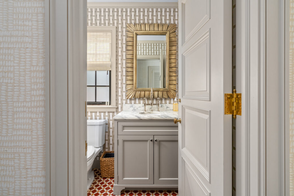 Guest bath, one of three half baths at 1419 Kirby (Photo by Sonya Bertolino / Compass)