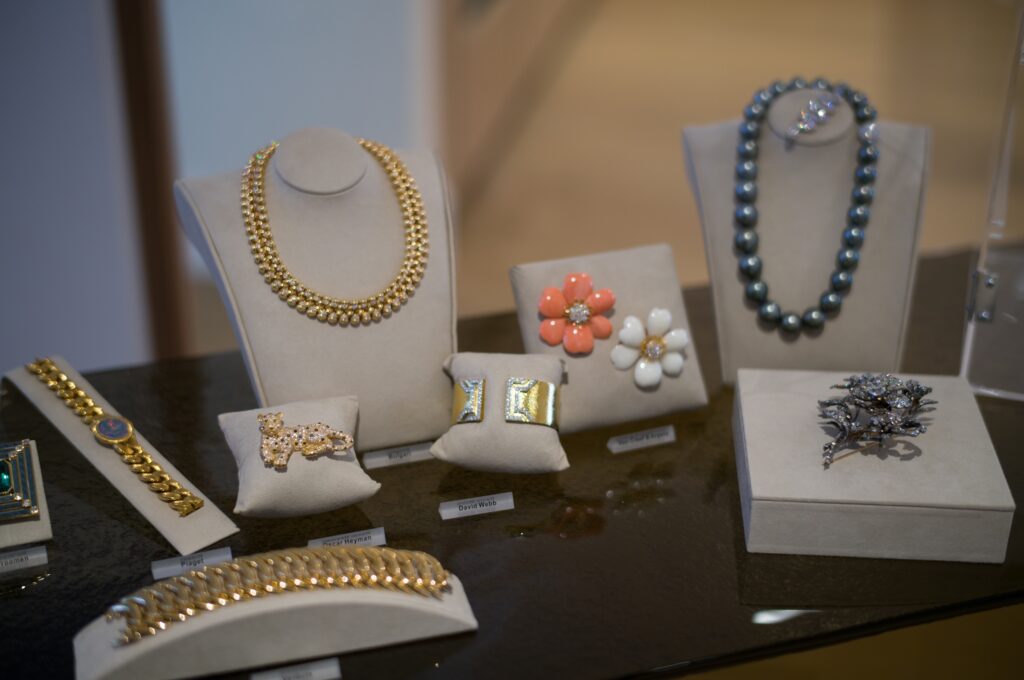 High jewelry headed to the Phillips  June auction on view at the St. Regis Residences Houston sales gallery (Photo by Daniel Ortiz)