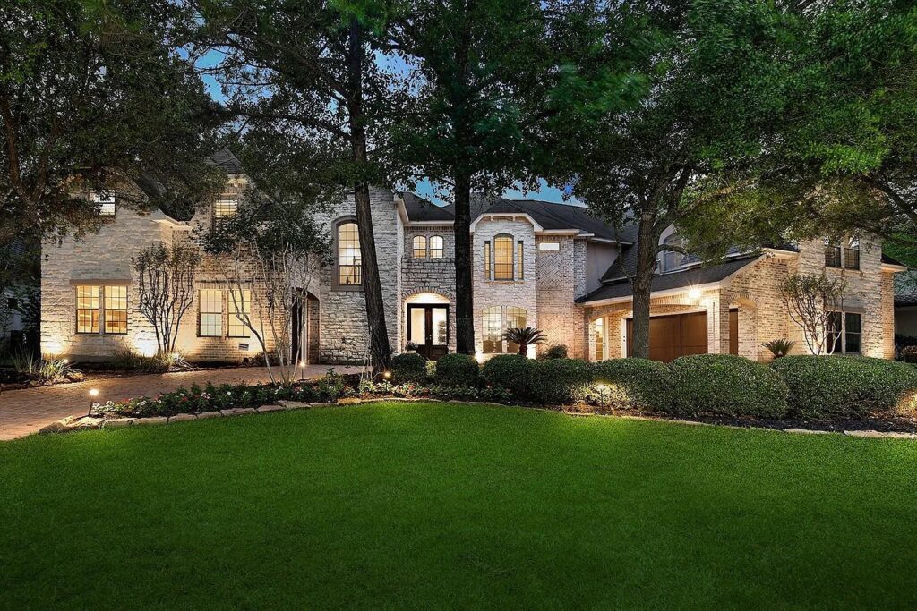 Windows on every story fill the home with natural light.