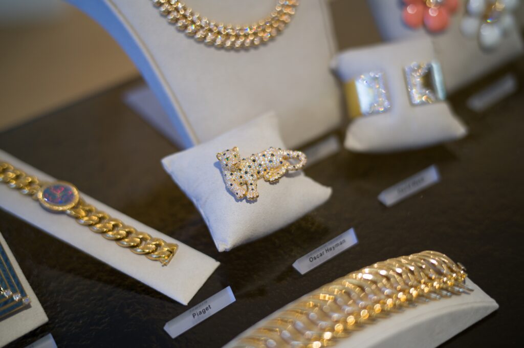 Fabulous jewels headed for the Phillips auction in June on display at the St. Regis Residences Houston cocktail party (Photo by Daniel Ortiz)