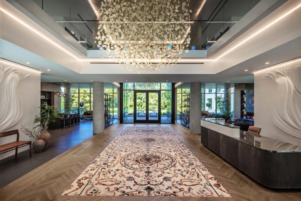 Yuriko Yamaguchi's untitled work is a resin and wire sculpture that is visible from the first and second floors of 1 Riva Row. (Photo by Eric Laignel Courtesy of MaRS Culture)
