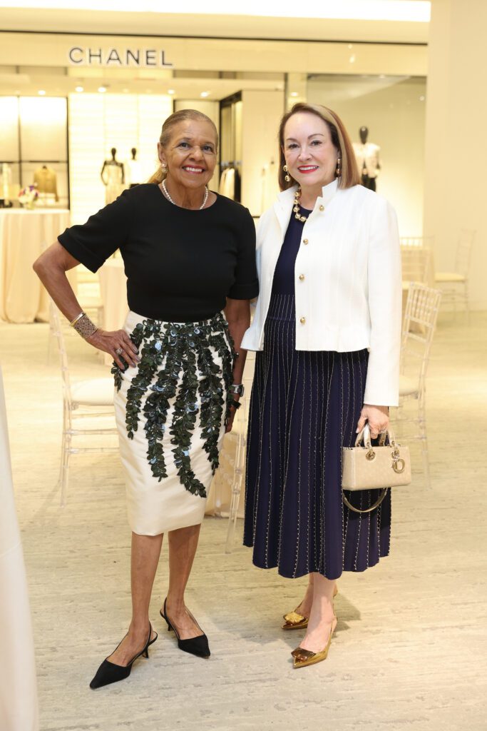 Dr. Yvonne Cormier, Dr. Linda Magill at the PaperCity Philanthropy in Fashion Best Dressed announcement party (Photo by Priscilla Dickson)