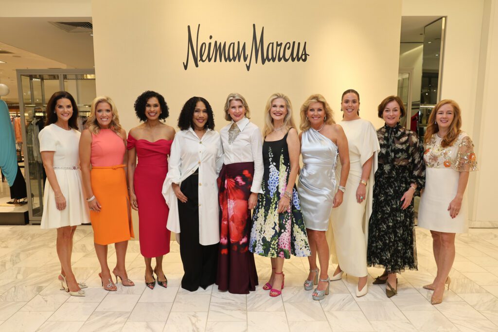 The 2026 PaperCity Philanthropy in Fashion Best Dressed Honorees Ann Ayre, Amanda Boffone, Erica Littlejohn Burnette, Myrtle Jones, Elicia Knolle, Amy Pierce, Susan Plank, Gillian Sarofim, Allison Thacker (Photo by Priscilla Dickson)
