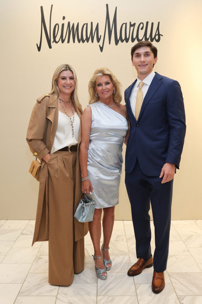 Kendall Plank, Susan Plank, Jared Plank at the PaperCity Philanthropy in Fashion Best Dressed announcement party held at Neiman Marcus.