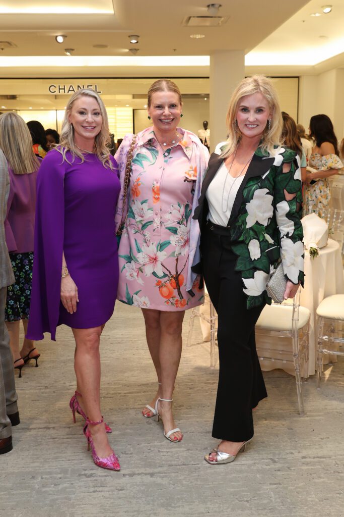Jen Torres, Valerie Dieterich, Jennifer Allison at the PaperCity Philanthropy in Fashion Best Dressed announcement party held at Neiman Marcus.(Photo by Priscilla Dickson)