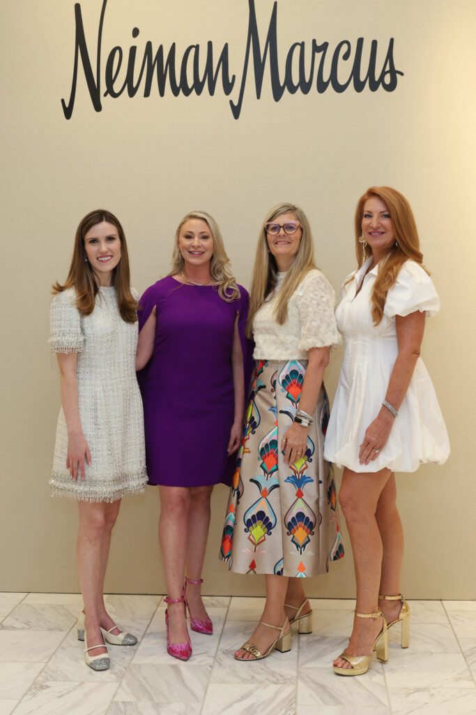 Heather Almond, Jen Torres, Kathy Leigh, Kemah Blair at the PaperCity Philanthropy in Fashion Best Dressed announcement party held at Neiman Marcus.