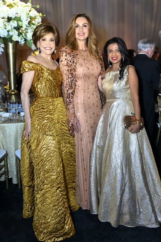 Hallie Vanderhider, Brigitte Kalai, Farida Abjani at the Houston Grand Opera ball (Photo by Michelle Watson/Catchlight Group)