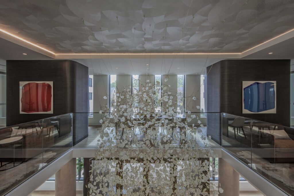 Yuriko Yamaguchi's sculpture from the second floor.  (Photo by Eric Laignel Courtesy of MaRS Culture)