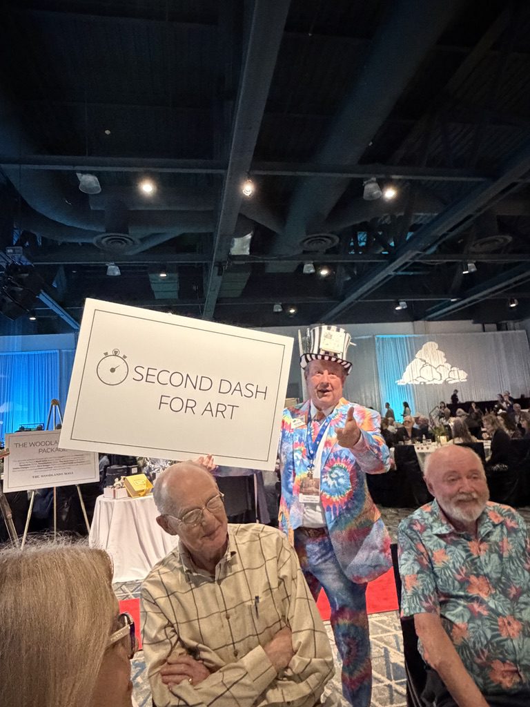 Nick Wolda, President of Visit The Woodlands, at the Art Dash Party.  Wolda was one of the founders of the Waterway Arts Festival.  (Photo by Laura Landsbaum)