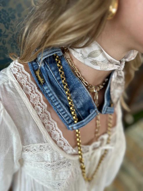 The Vintage Denim Shortie Collar repurposes denim to make a stylist collar. (Courtesy)