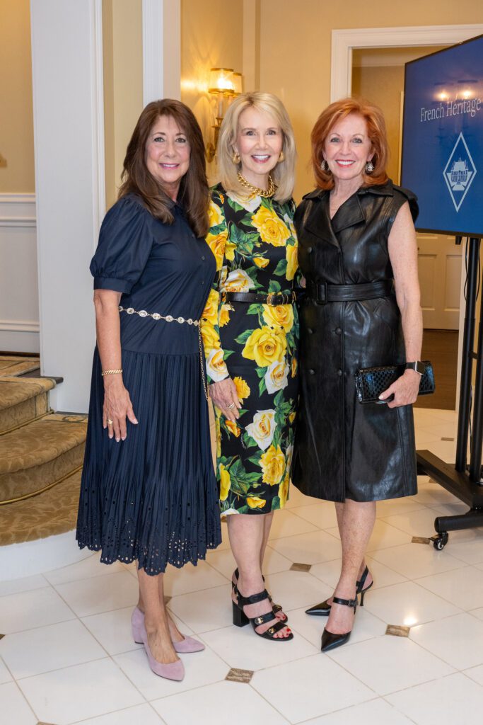 Heidi Rockcharlie, Suzan Deison, Nancy Strohmer at the French Heritage Society Houston chapter's inaugural event (Photo by Jacob Power)