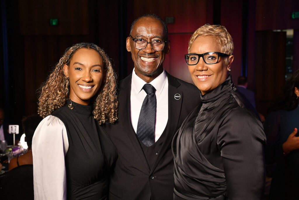 Briana Reid, CIS board president Omar Reid & Janice Reid at the nonprofit's gala