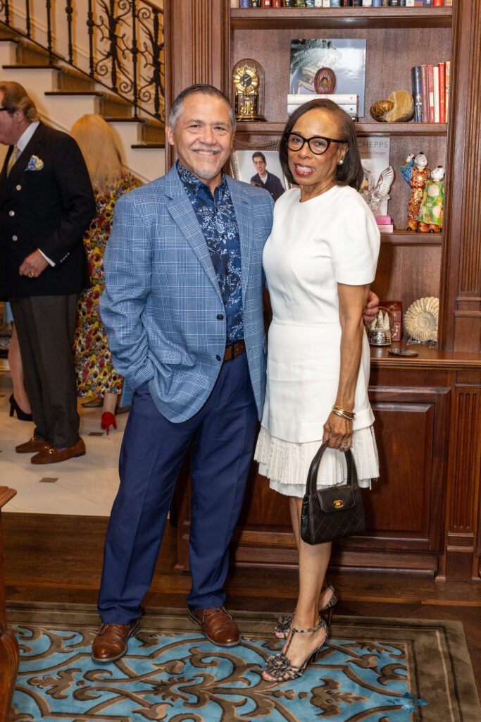 Bruce Padilla, Phyllis Williams at the French Heritage Society Houston chapter's inaugural event (Photo by Jacob Power)