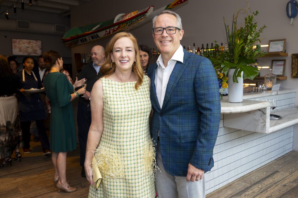 Allison & Troy Thacker at Navy Blue for Houston Ballet's 'Raising the Barre' dinner (Photo by Annie Mulligan)