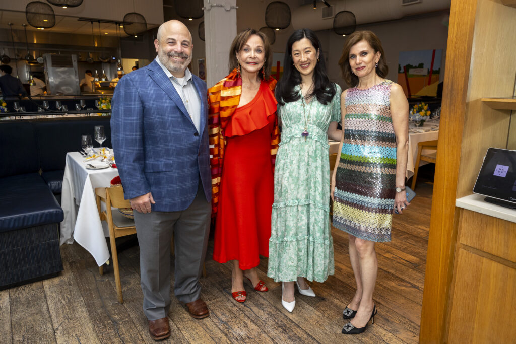 Andrew & Jane DiPaolo, Sonja Kostich, Marianne Geagea at Navy Blue for Houston Ballet's 'Raising the Barre' dinner  (Photo by Annie Mulligan)
