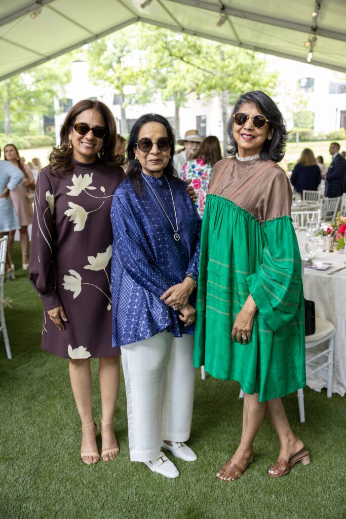 Anu Lal, Sushila Agrawal, Anjali Agrawal at the Bayou Bend fashion show luncheon (Photo by Jenny Antill)