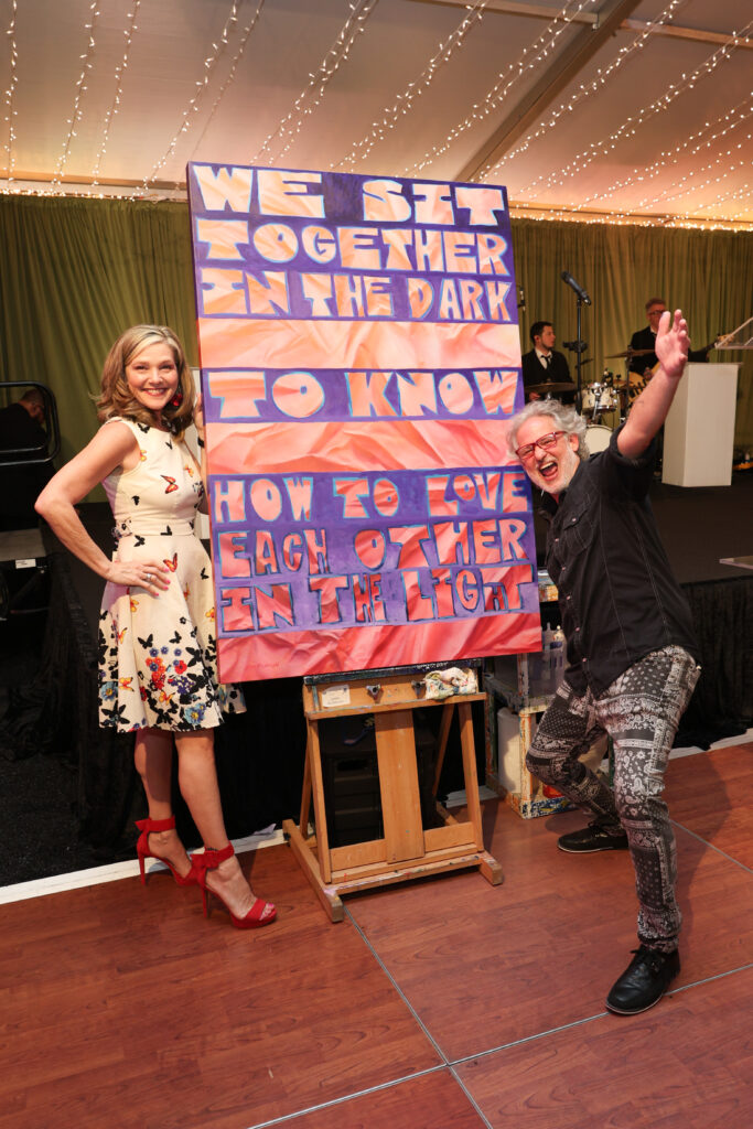 Dana & artist Taft McWhorter presenting his live work at Stages 'Gala at The Gordy' (Photo by Priscilla Dickson)