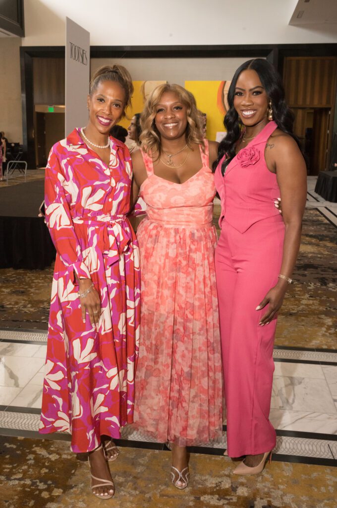 Brooke Dedmon, Shaneise Posey, Monique Woodard at the Tickled Pink Luncheon (Photo by Daniel Ortiz)